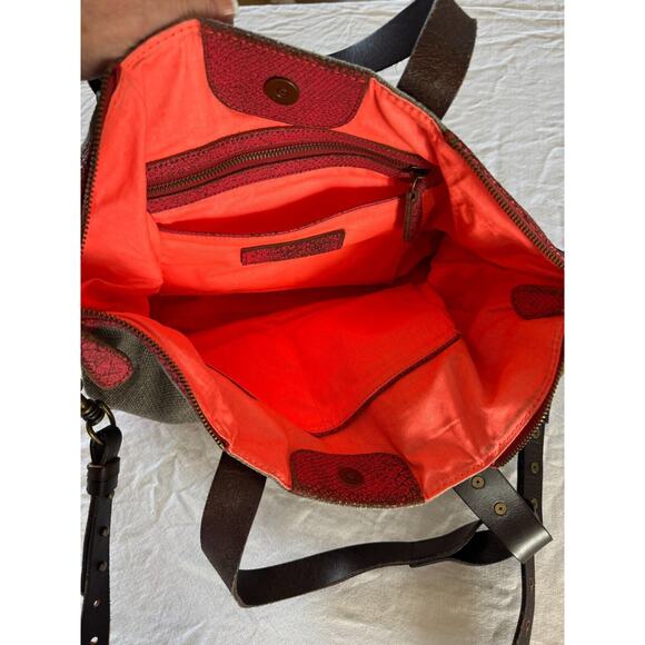 Liebeskind Berline Wool Gray Woven Large Handbag Purse Shoulderbag Leather - Picture 5 of 15